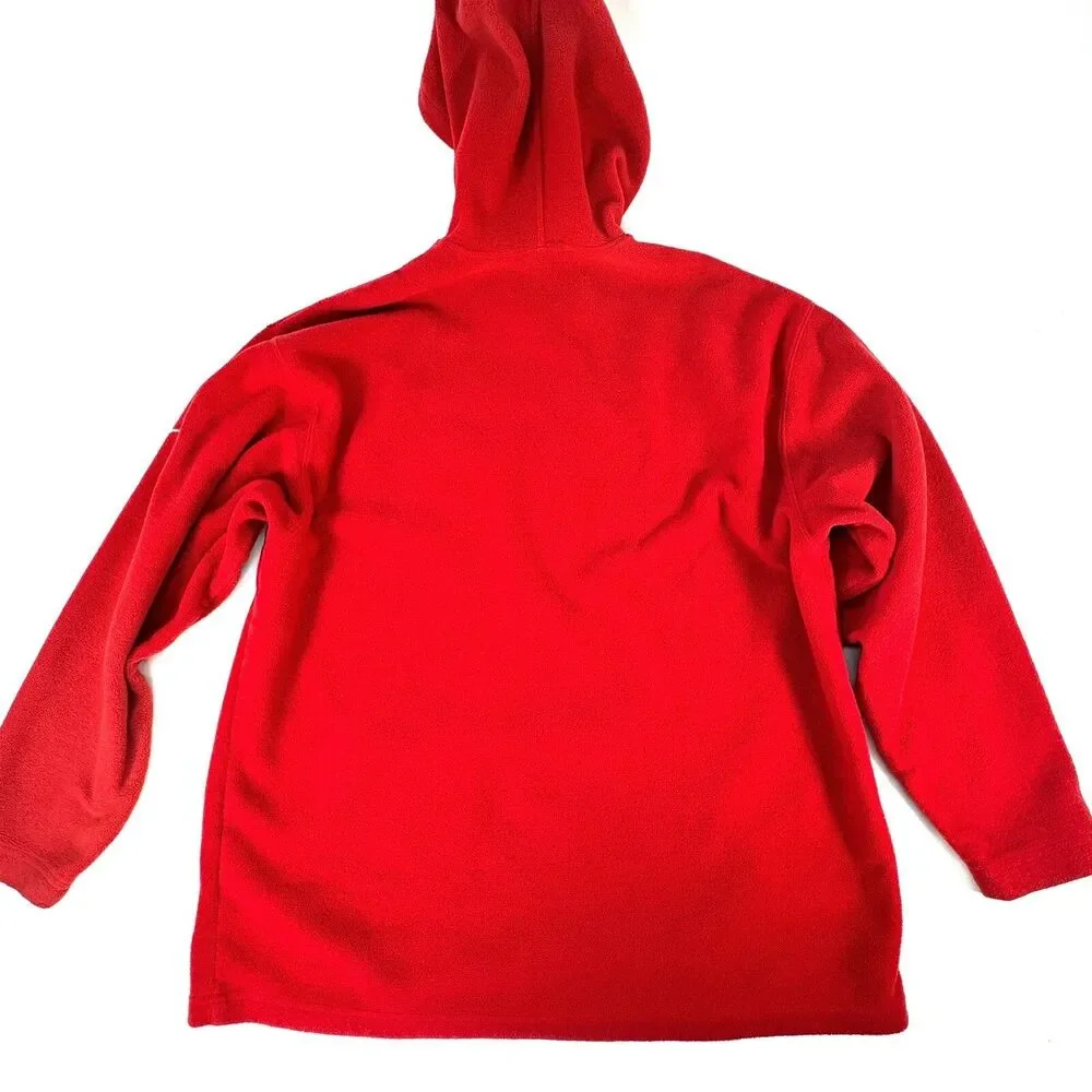 Vtg Nike Travis Scott Center Swoosh Spell Out Fleece Hoodie Sweatshirt Red Men L